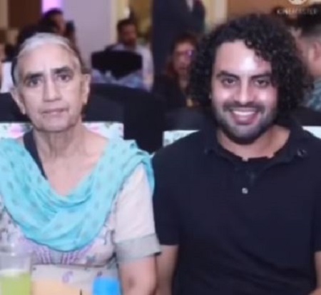 Aman Dhaliwal with his mother