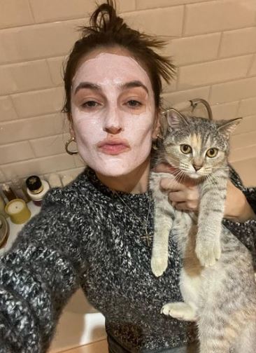 Camille with her pet cat