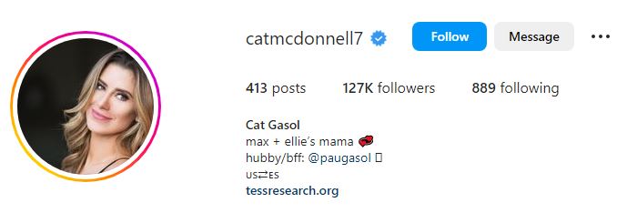 Catherine's Instagram account