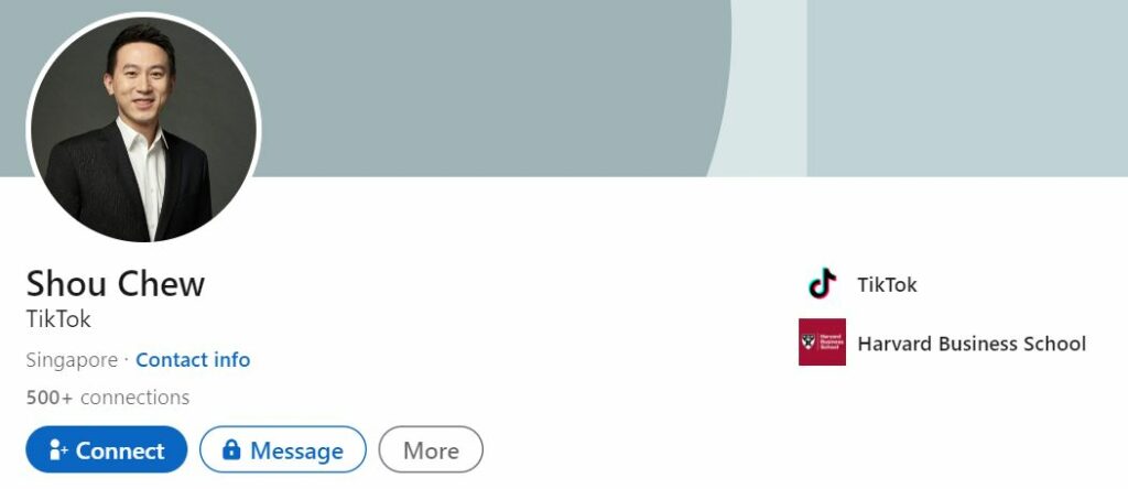 Chew's LinkedIn account