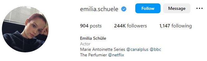 Emilia's Instagram account