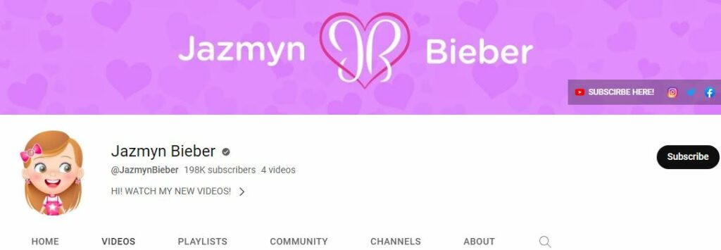 Jazmyn's Youtube channel