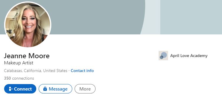 Jeanne's LinkedIn account