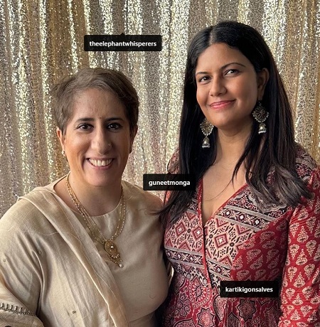 Kartiki Gonsalves with Guneet Monga