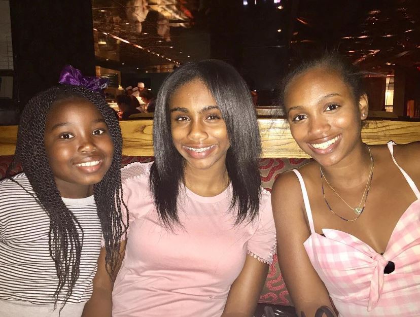 Lola Simone Rock with her sisters Zahra Savannah Rock and Ntombi-futhi Samantha