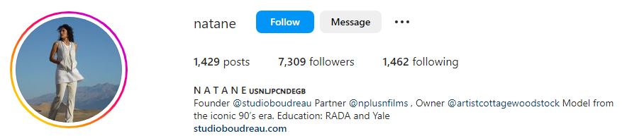 Natane's Instagram account