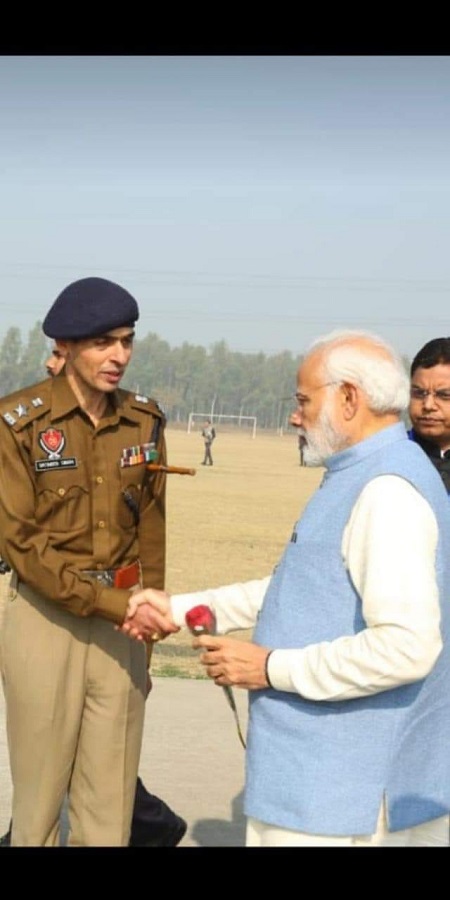 SSP Satinder Singh meeting Prime Minsiter during his visit LPU in 2019