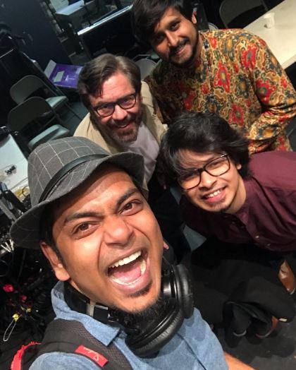 Saha with his friends