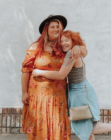 Sara with her friend