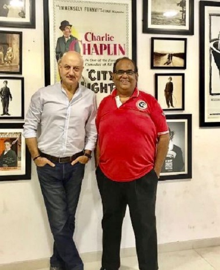 Satish Kaushik with his best Freida Anpam Kher