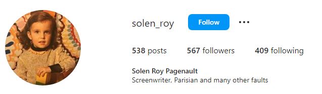 Solen's Instagram account