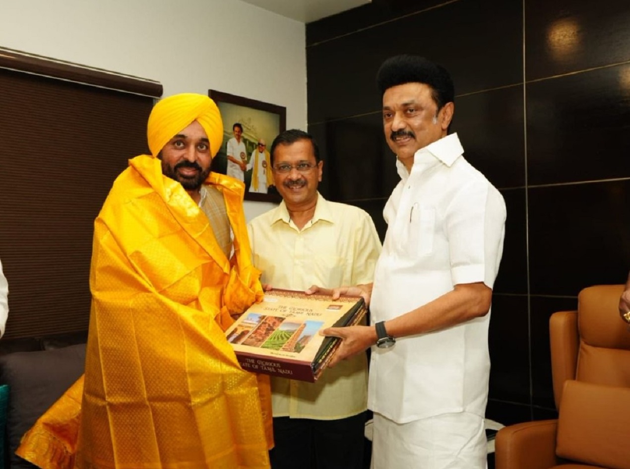 Arvind Kejriwal, Bhagwant Mann meet MK Stalin in Chennai, Seek Support Against Centre’s Delhi Ordinance