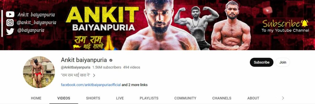 Ankit Baiyanpuria's Youtube channel