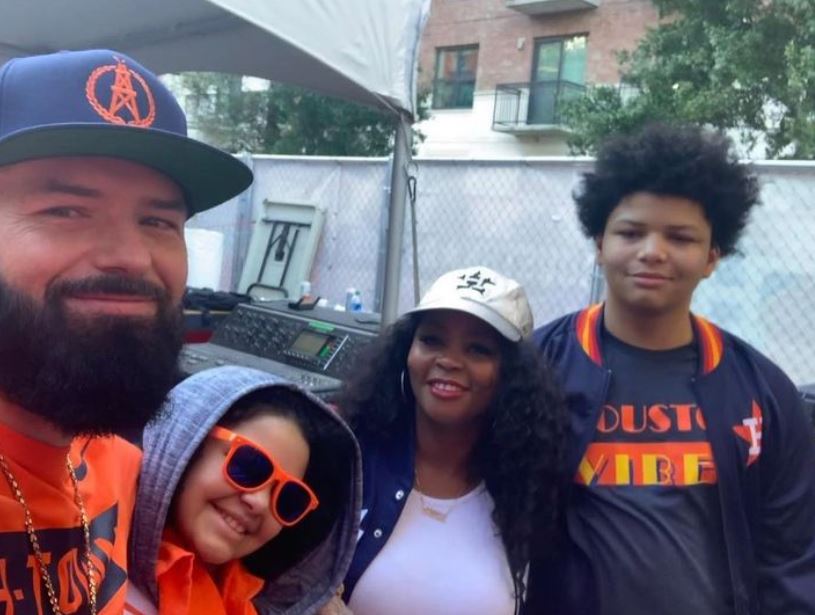Crystal Wall with her husband and kids