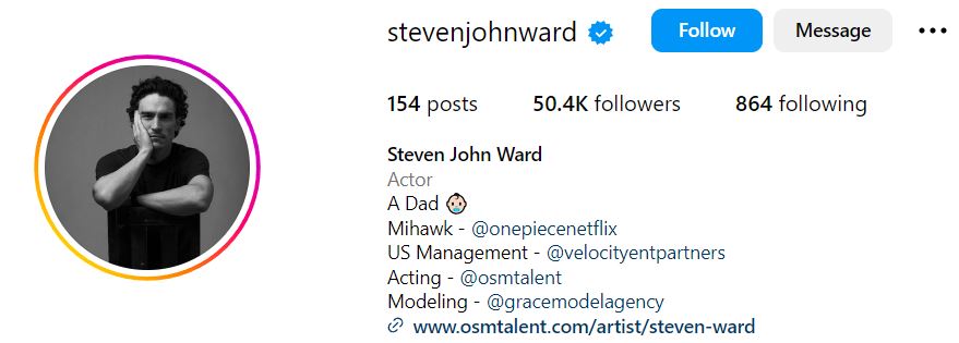 Steven John Ward's Instagram account