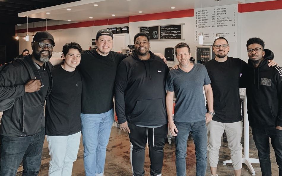 Aaron Spears with his friends