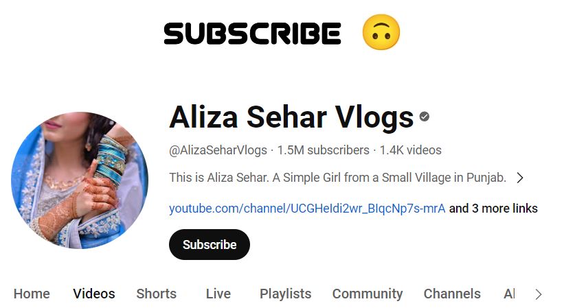 Aliza Sehar's Youtube Channel