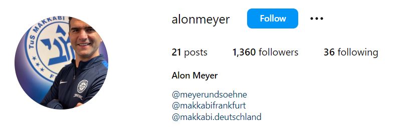 Alon Meyer's Instagram account
