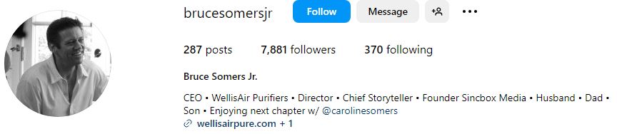 Bruce Somers Jr's Instagram account