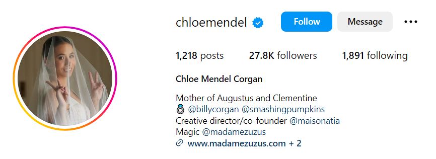 Chloe Mendel's Instagram account