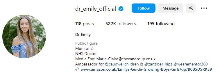 Emily MacDonagh's Instagram account