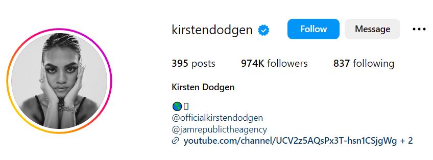 Kirsten Dodgen's Instagram account