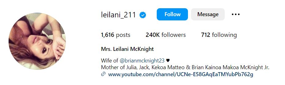Leilani Malia Mendoza's Instagram account