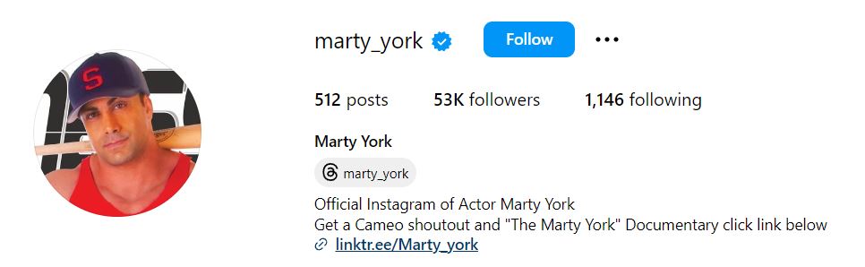 Marty York's Instagram account
