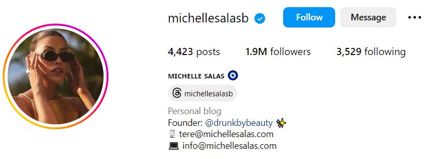 Michelle Salas' Instagram account