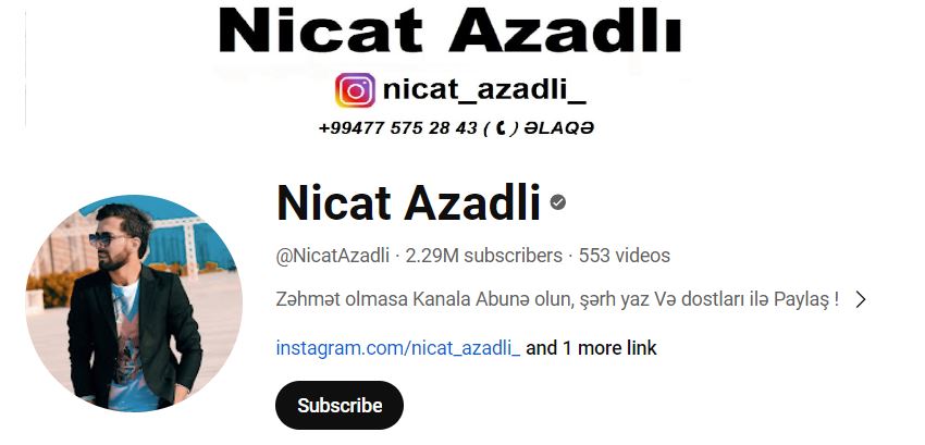 Nicat Azadli's Youtube Channel