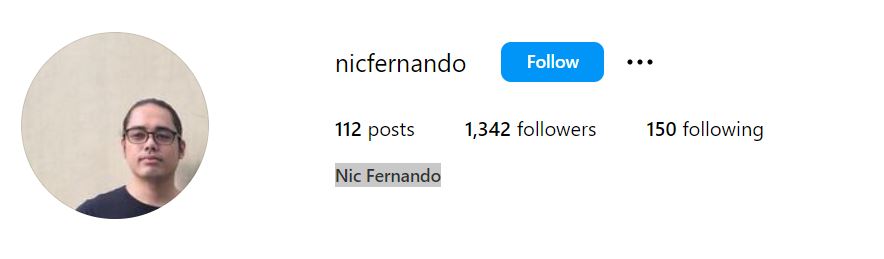 Nicolo Magalona's Instagram account