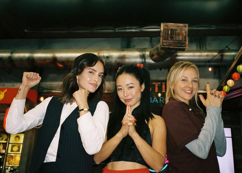 Ru Kumagai with her friends