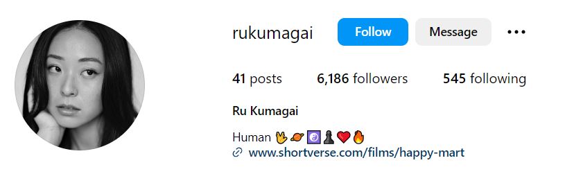 Ru Kumagai's Instagram account