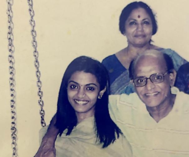 Soumya Vishwanathan with her parents