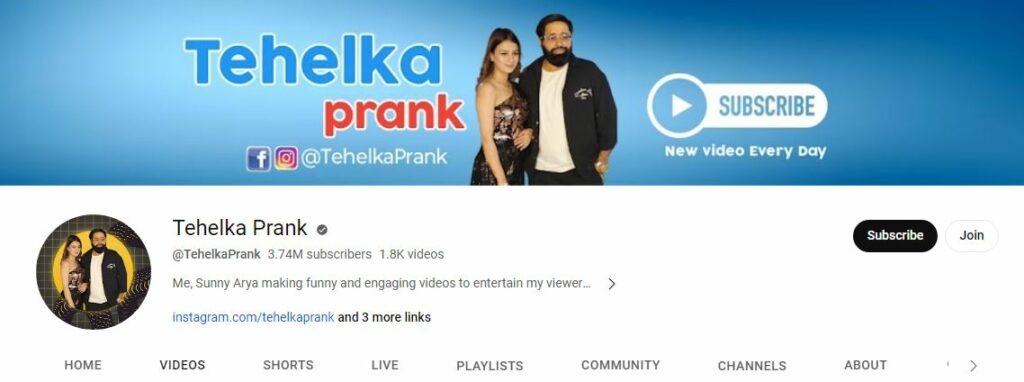 Sunny Arya's Youtube channel