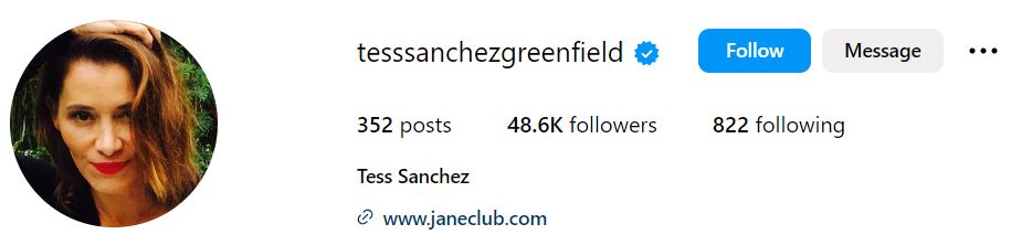 Tess Sanchez's Instagram account