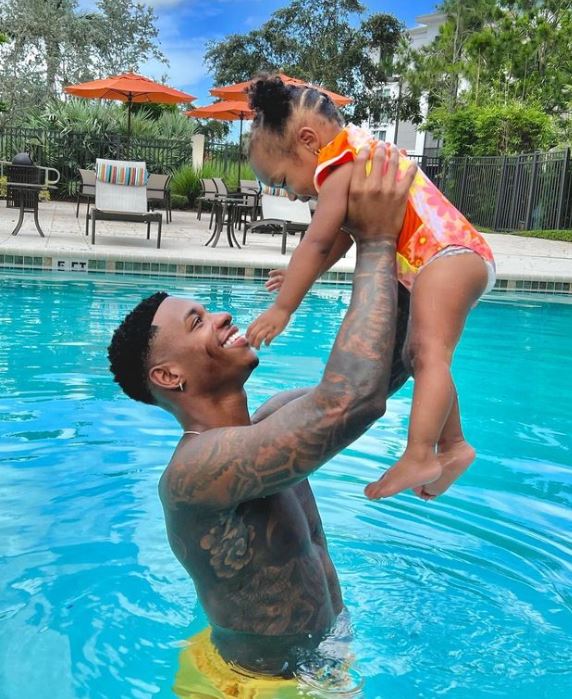 Tyler Parker with his daughter