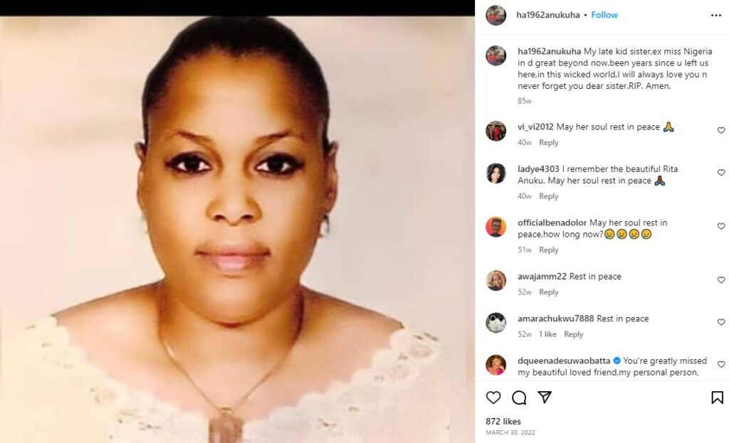 A photo of Hanks Anuku's sister