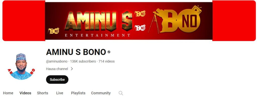 Aminu S Bono's Youtube channel