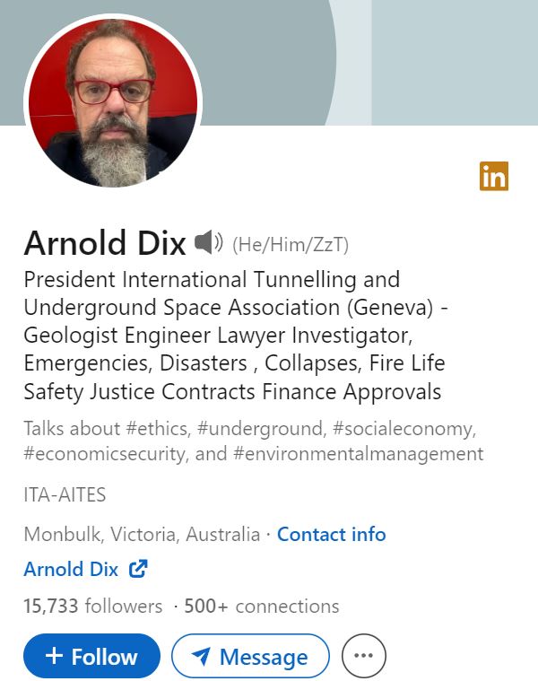 Arnold Dix's LinkedIn account