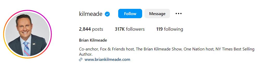 Brian Kilmeade's Instagram account