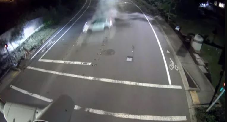 CCTV footage of Ting Ye's car accident