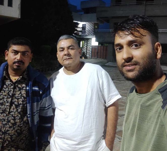 Durga Prasai with his friends