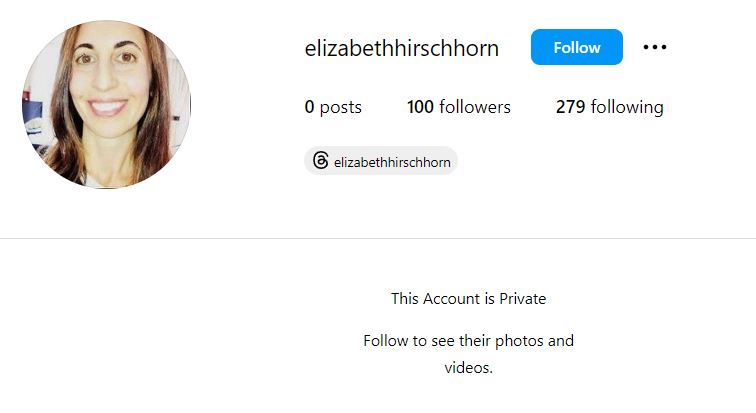 Elizabeth Hirschhorn's Instagram account