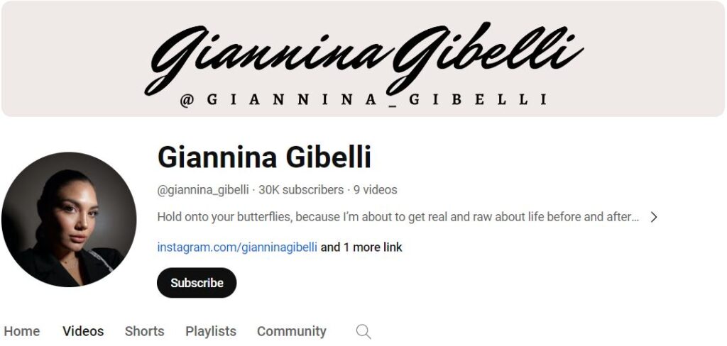 Giannina Gibelli's Youtube channel