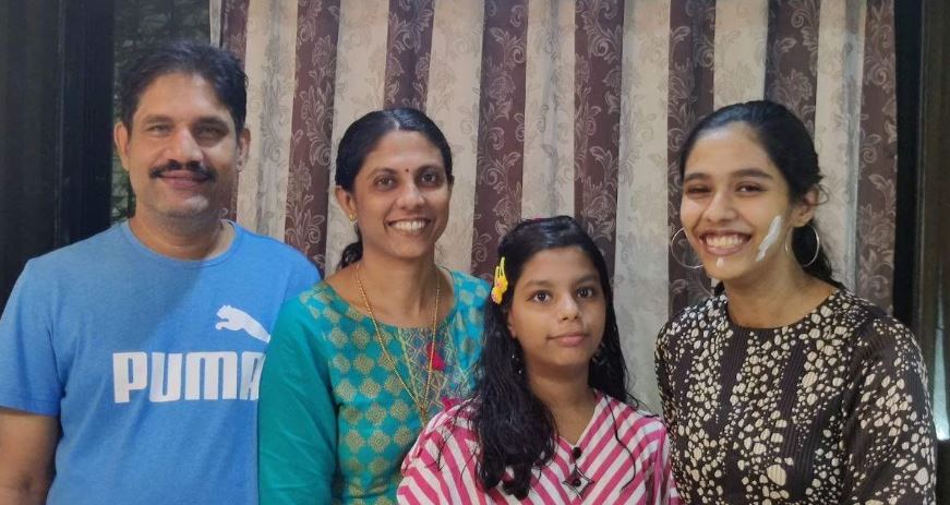 Karthika G Nair with her family
