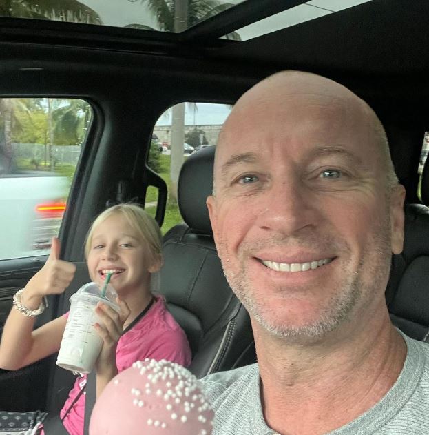 Kerry Titheradge with his daughter