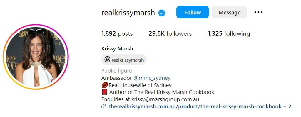Krissy Marsh's Instagram account