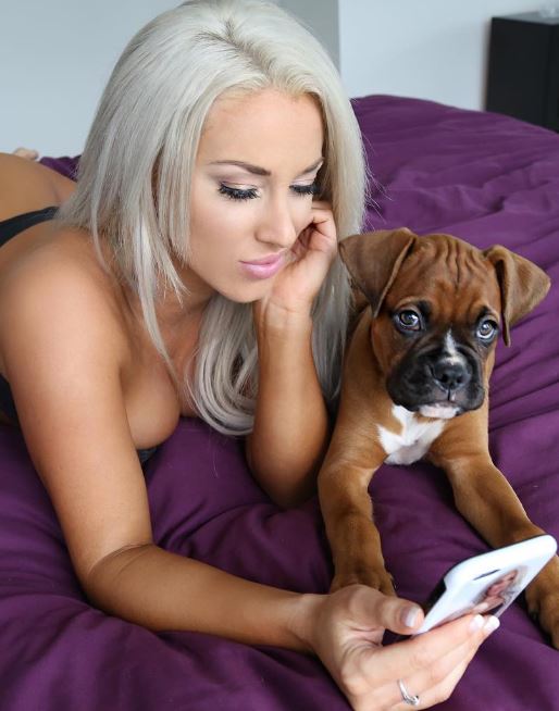 Laci Kay with her pet dog