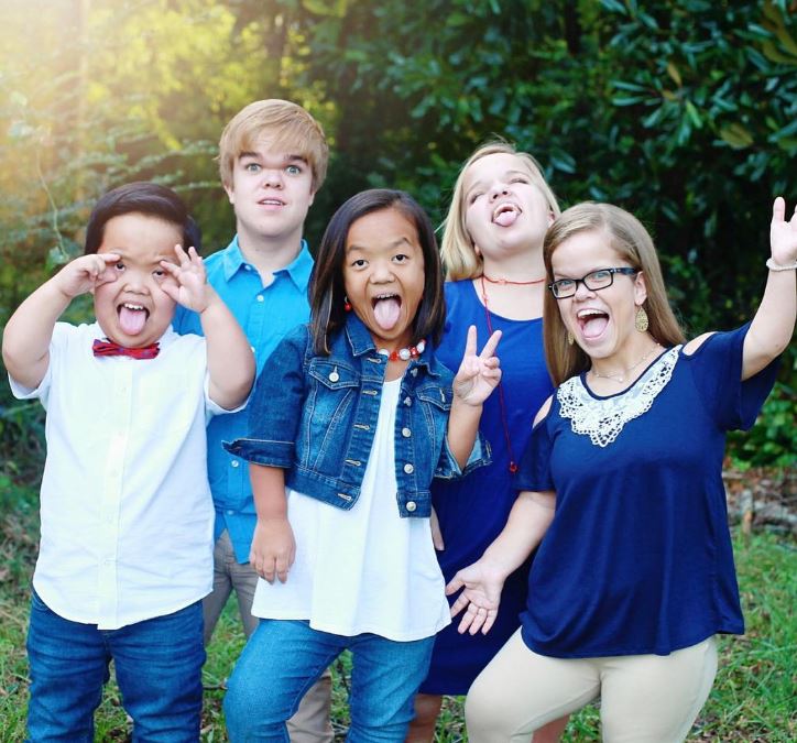 Liz Johnston with her siblings